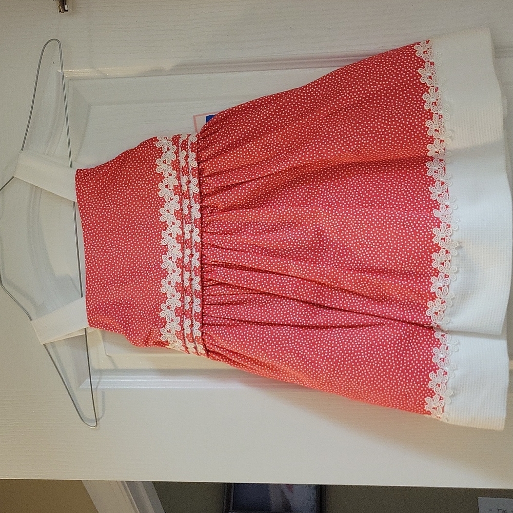 NWT Rare Editions toddler dress coral and white 3T